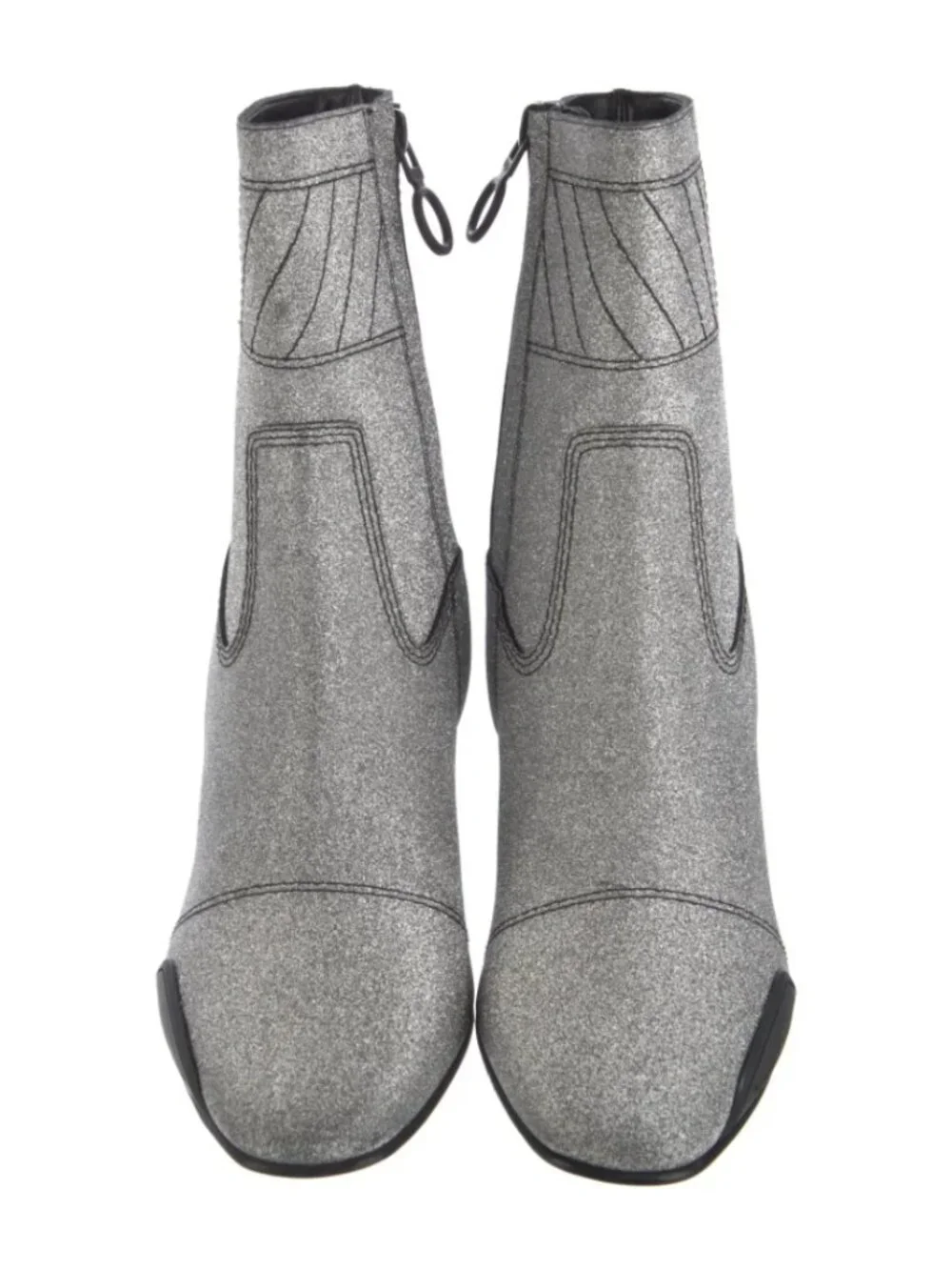 Off-White 2019 Glitter Sock Boots Silver Metallic Size 36 / US 6
